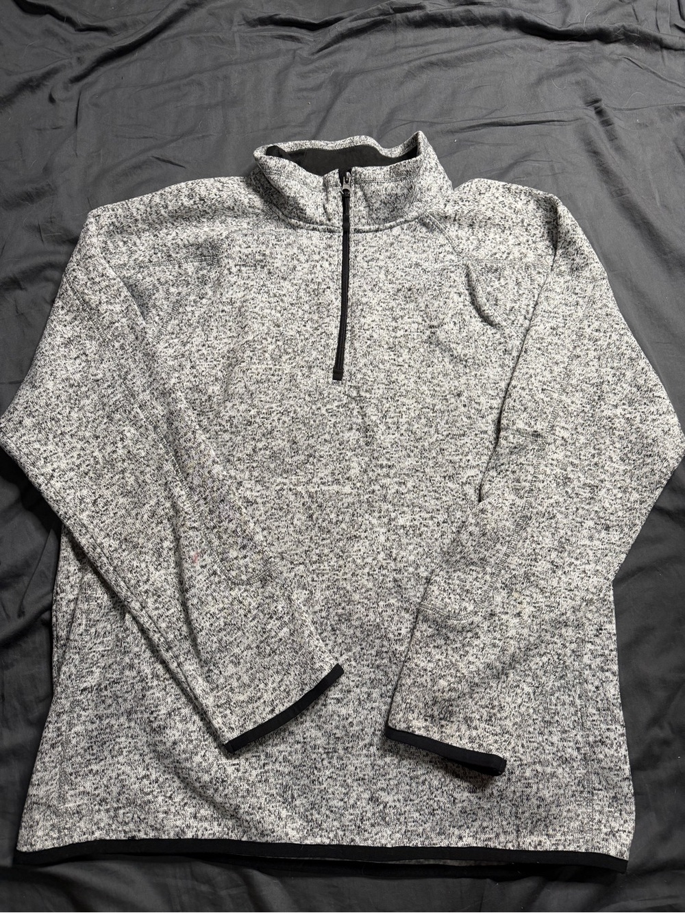 Men's Gray Quarter-Zip Knit Pullover Sweater